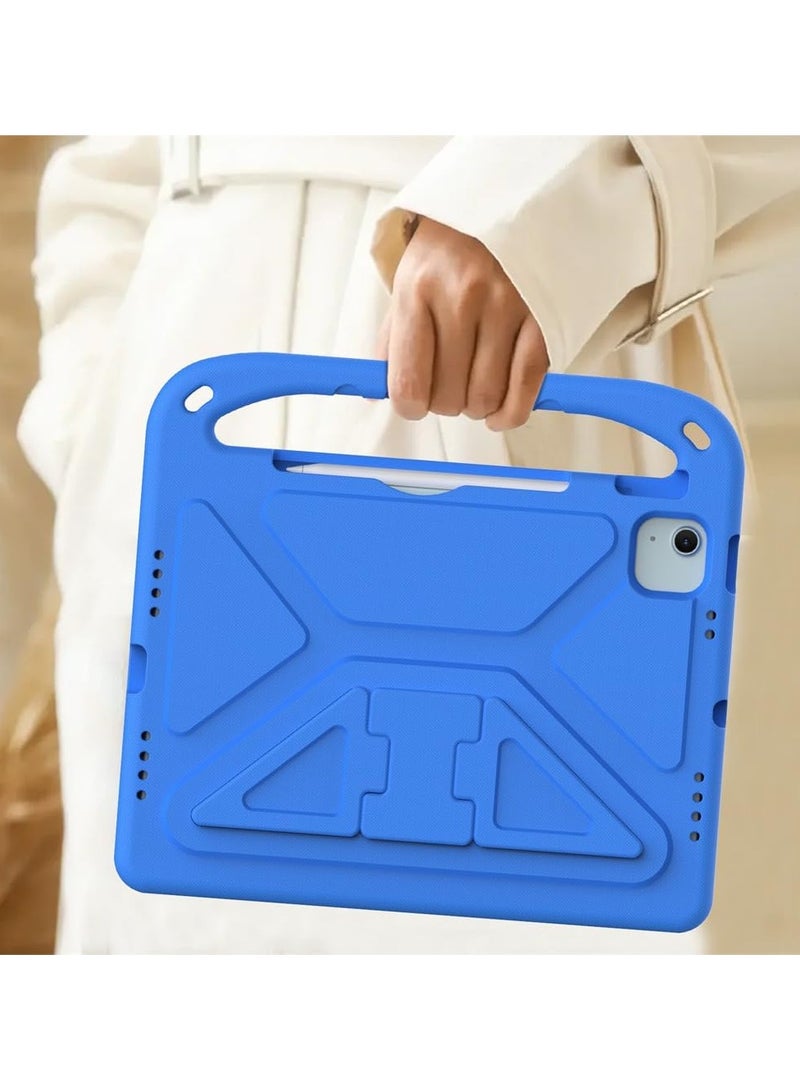 Shocked Case Compatible with IPad Air 13 Inch (M3) 2025, Lightweight EVA Kids Friendly Shockproof Protective Case Cover with Handle and Invisible Bracket (Blue) - Image 4